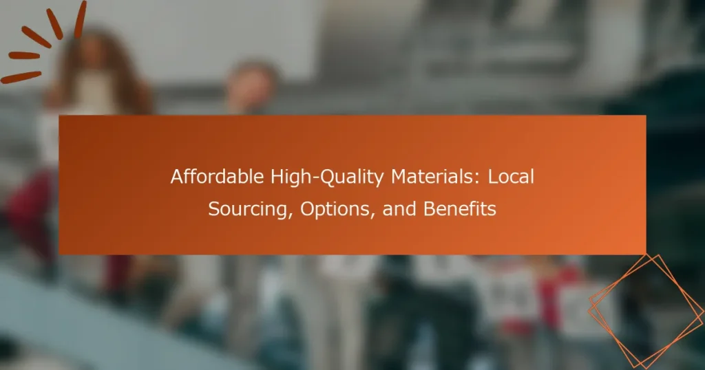 手頃な価格の高品質素材:地域調達、オプション、および利点