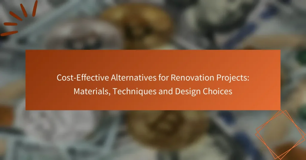 リノベーションプロジェクトの費用対効果の高い代替案:材料、技術、およびデザインの選択肢