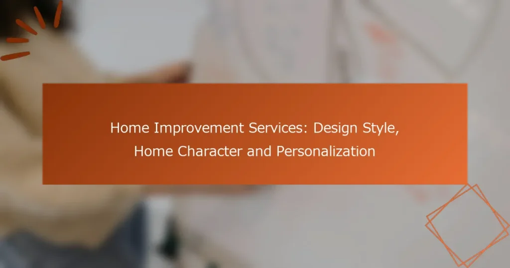ホーム改善サービス：デザインスタイル、住宅の特徴とパーソナライゼーション