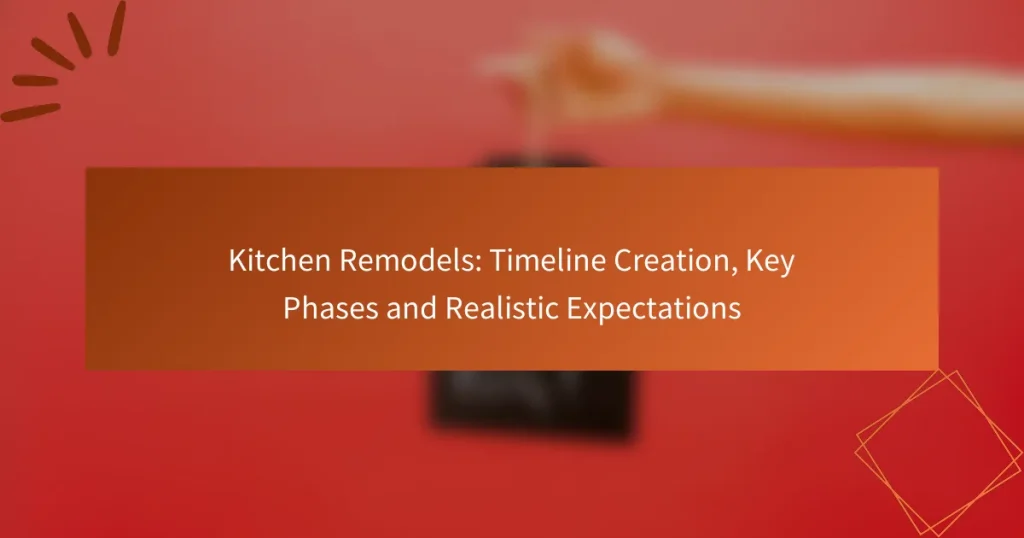 Kitchen Remodels: Timeline Creation, Key Phases and Realistic Expectations