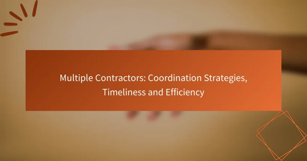 複数の契約者:調整戦略、適時性および効率性