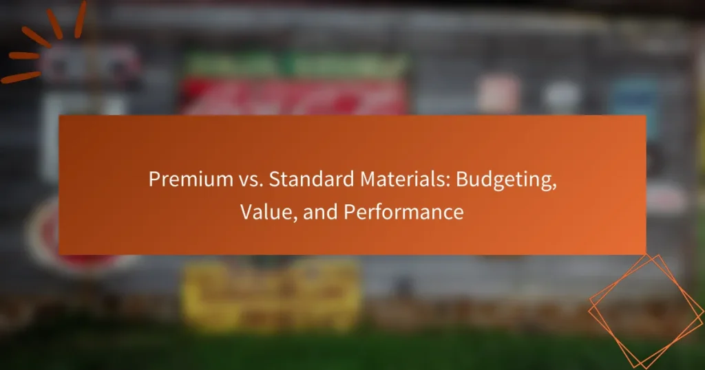 Premium vs. Standard Materials: Budgeting, Value, and Performance